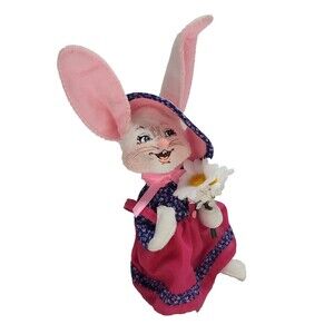 annalee spring bonnet bunny plush 8" daisy flowers dress stuffed toy 2022 easter